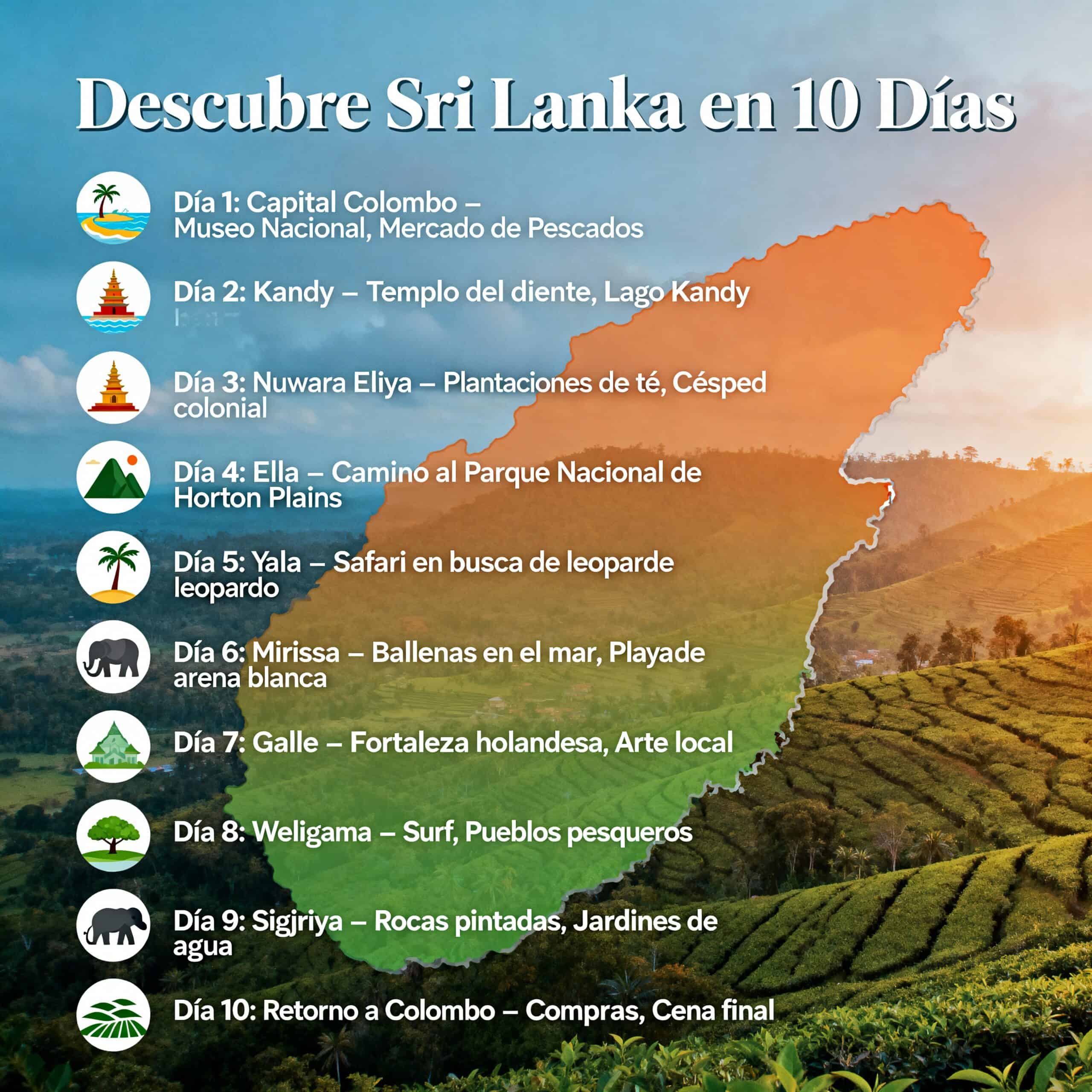 Descubre Sri Lanka en 10 Días: La Ruta Definitiva por la Perla del Índico
