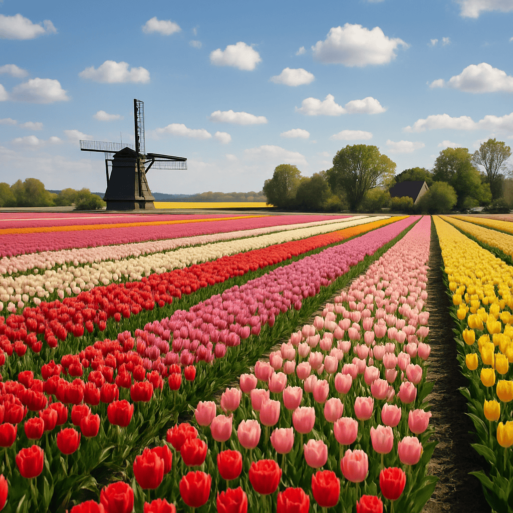 Explora los Campos de Tulipanes en Holanda