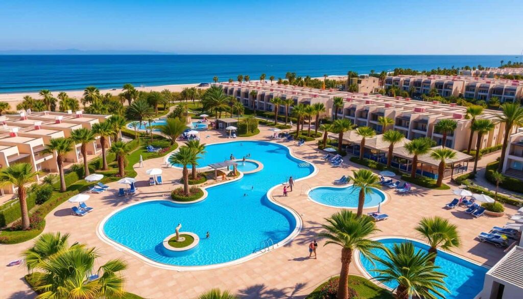 Camping Alannia Guardamar con sus piscinas climatizadas y bungalows modernos