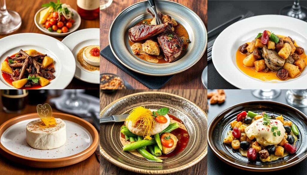 Collage de platos típicos de los mejores restaurantes Ciudad Real mostrando la diversidad gastronómica