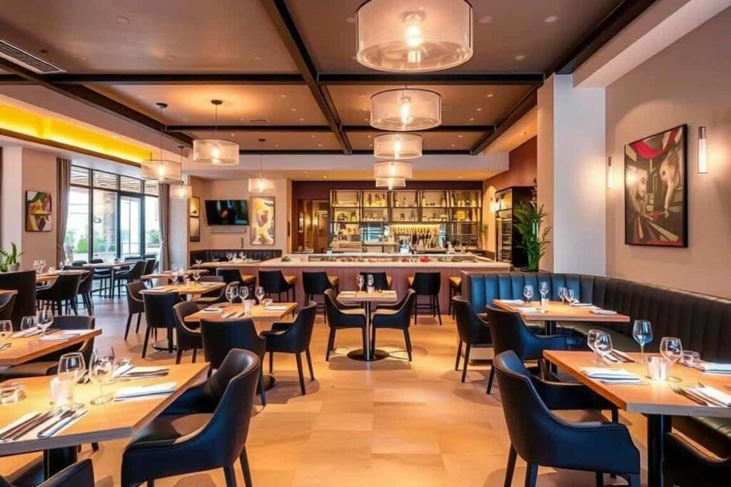 Interior moderno y elegante del restaurante Canela y Clavo en Xàtiva Interior moderno y elegante del restaurante Canela y Clavo en Xàtiva