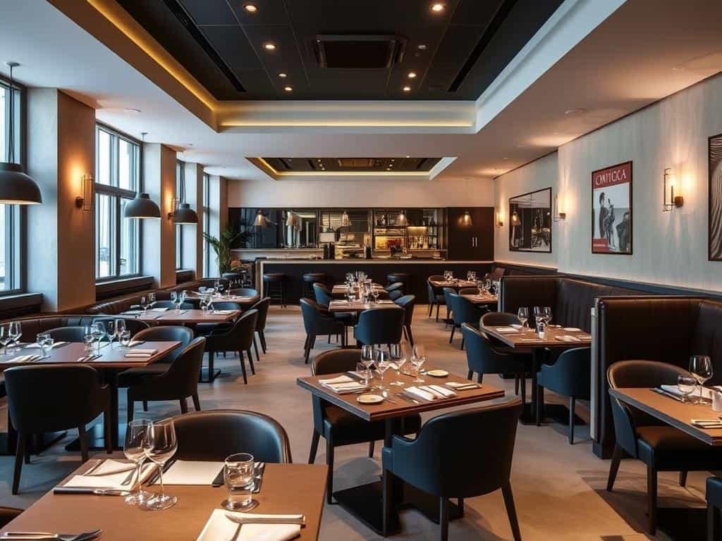 Interior moderno y elegante del restaurante Onírica, uno de los mejores restaurantes de Burgos