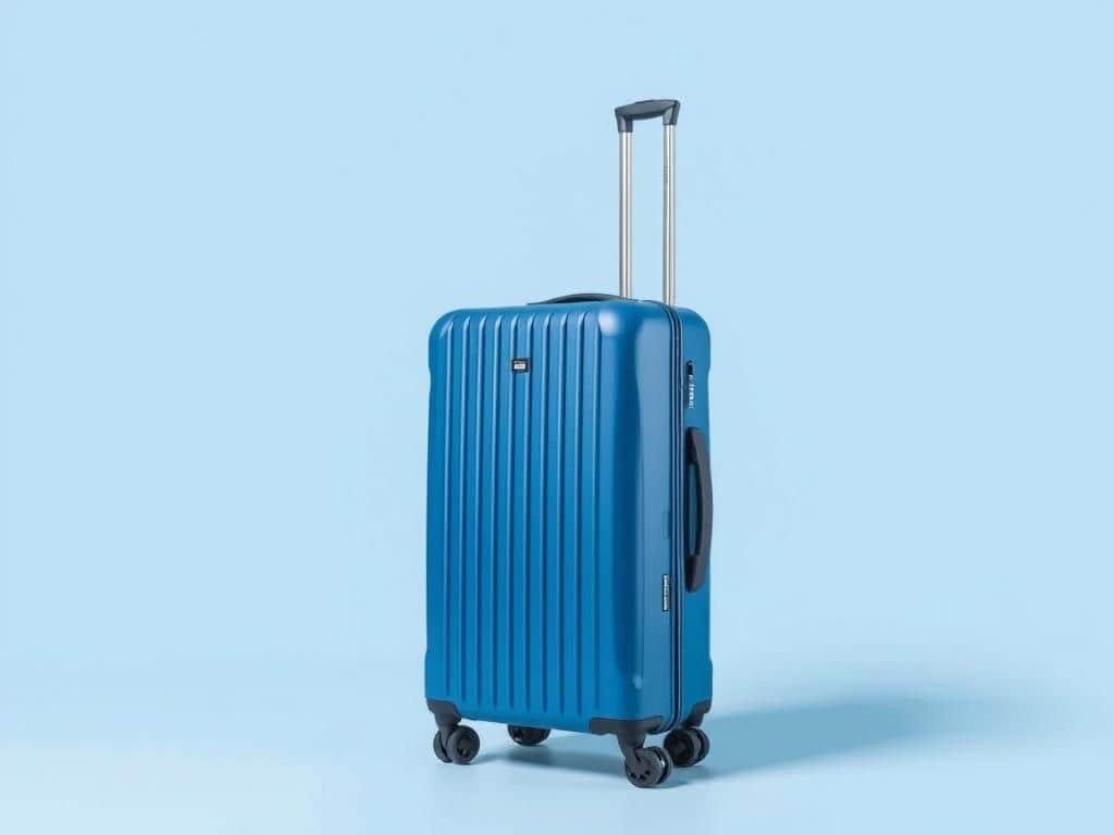 Maleta ITACA de Cabina azul mostrando su diseño compacto ideal para escapadas de fin de semana y viajes en avión