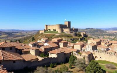 Vista panorámica de Pedraza con su castillo medieval y casas tradicionales
