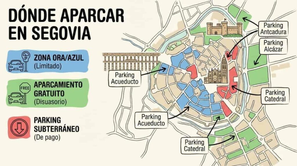 Dónde Aparcar en Segovia