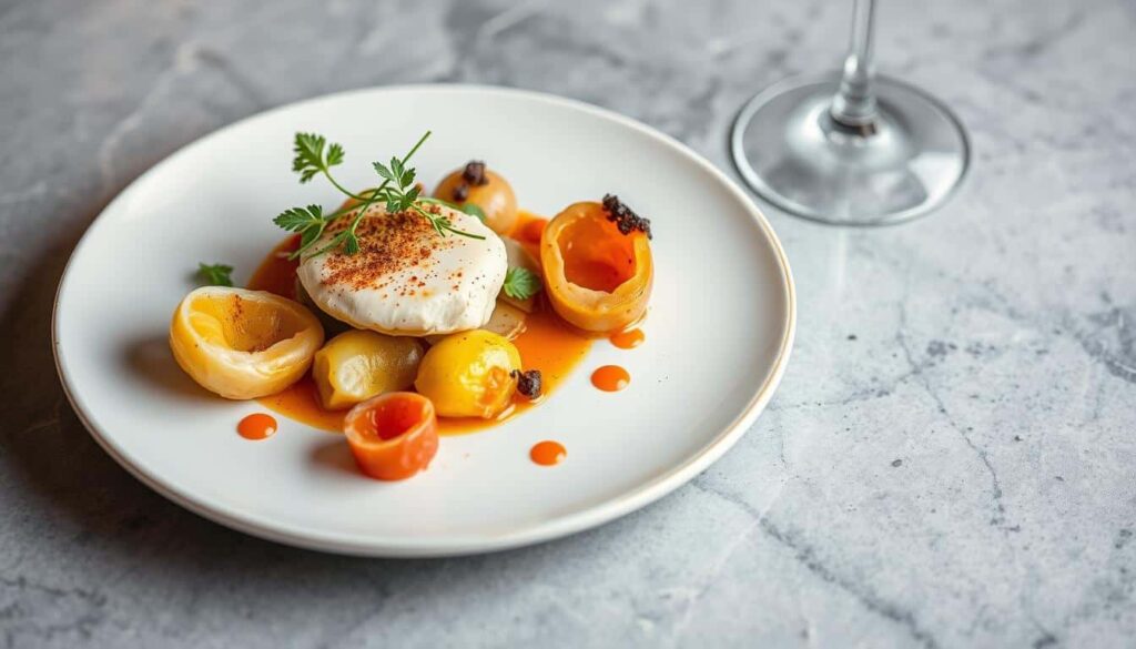 Plato tradicional reinterpretado en el restaurante Riff con una Estrella Michelin en Valencia