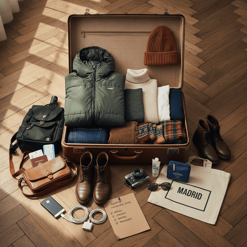 Qué llevar en la maleta para un viaje a Madrid en invierno: checklist 2026