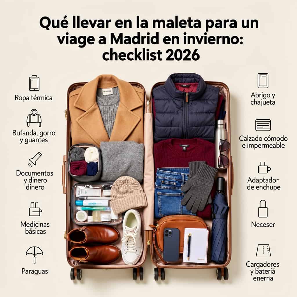Qué llevar en la maleta para un viaje a Madrid en invierno