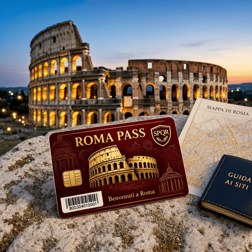 Roma Pass tarjeta física de la Ciudad Eterna para museos y transporte