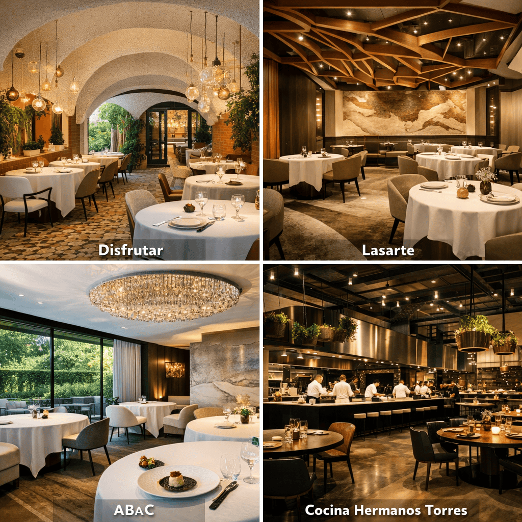 Sala y emplatado en restaurante 2 estrellas Michelin de Barcelona