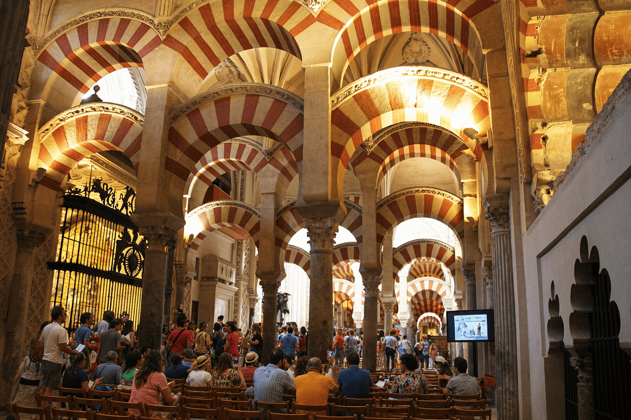 Calles del casco histórico de Córdoba con turistas paseando por la Judería