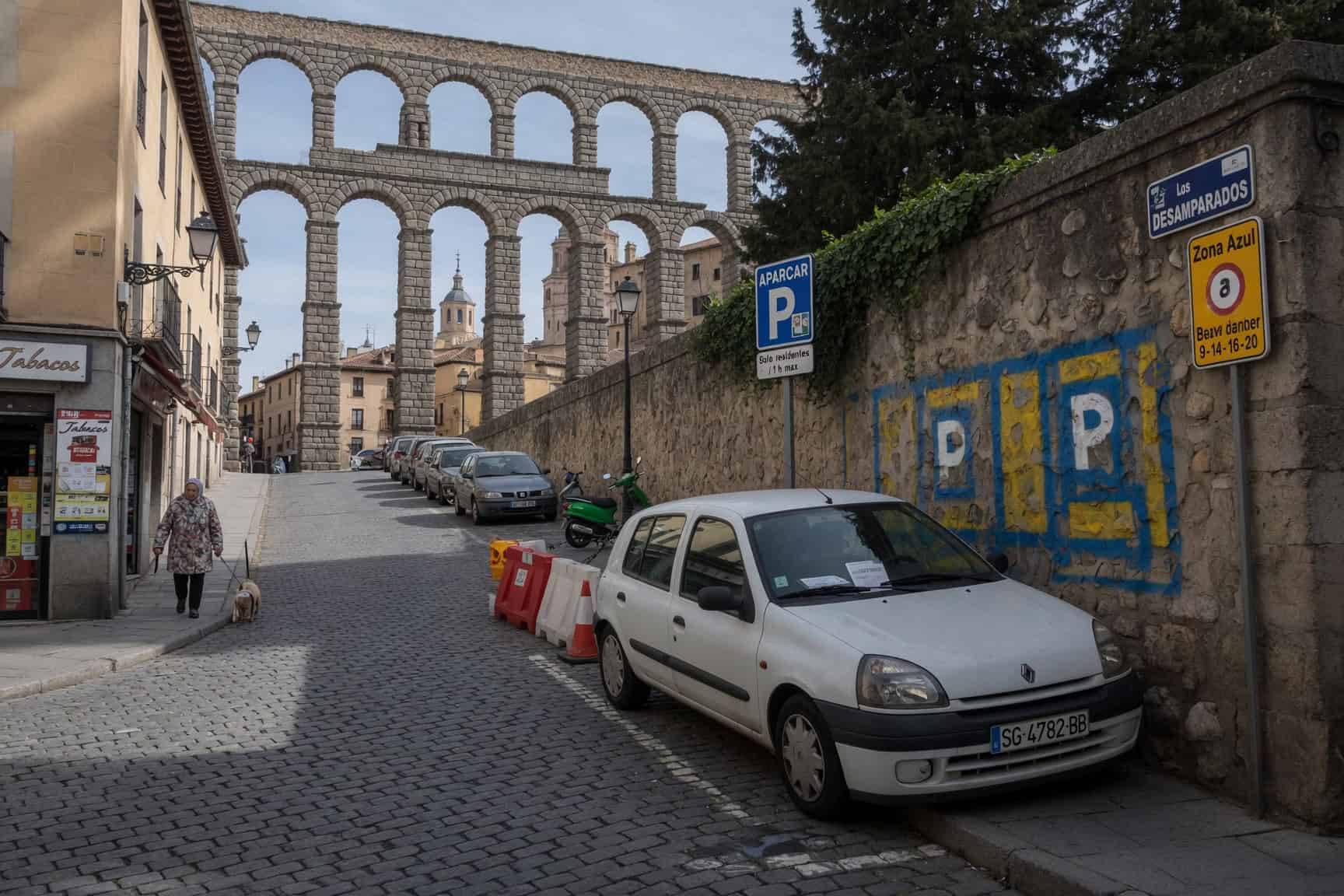 Zona ORA en las calles del centro histórico de Segovia