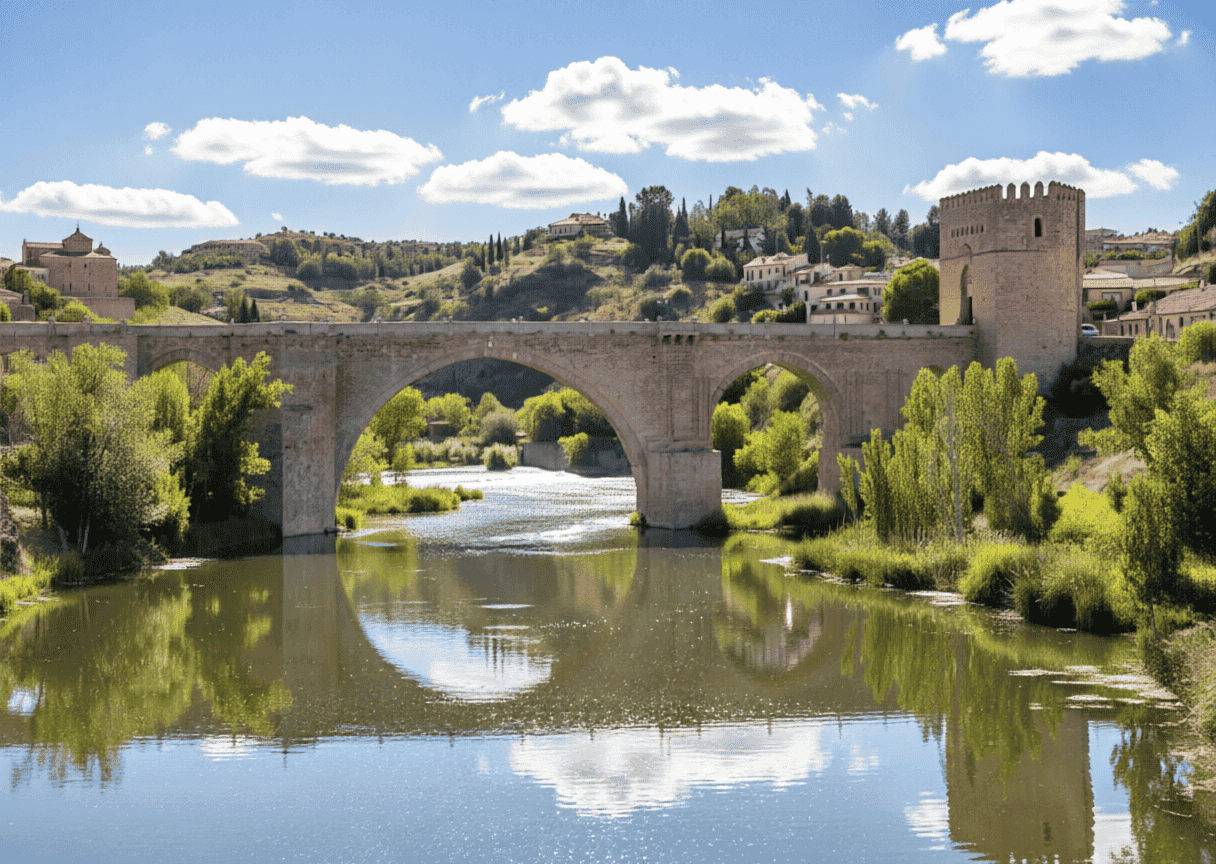 Puente de San Martín sobre el río Tajo en Toledo