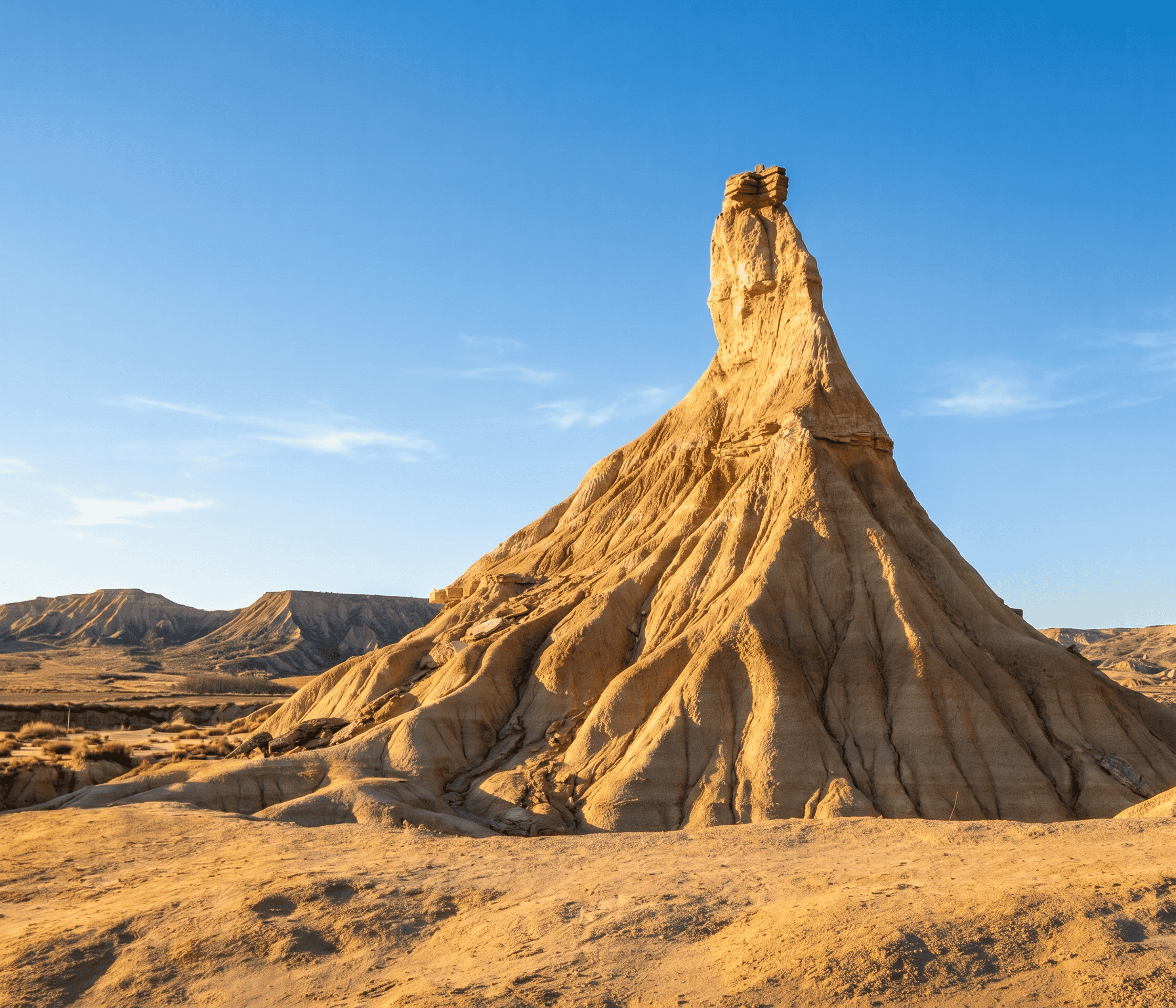 Paisaje semidesértico de las Bardenas Reales en Navarra
