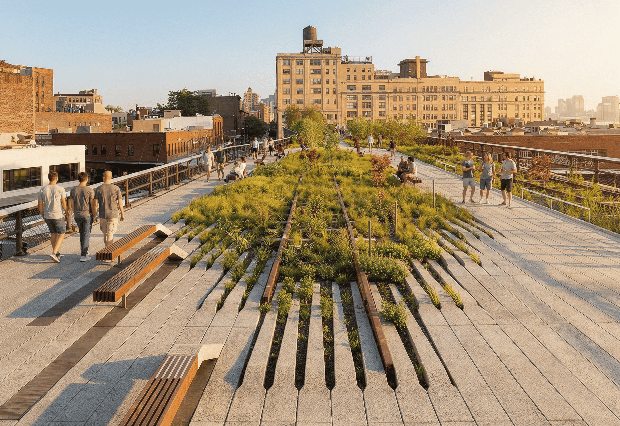 The High Line Nueva York parque elevado con jardines y vistas al Hudson