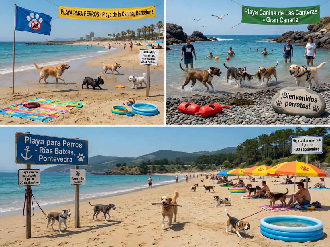 Perro disfrutando de una playa canina en España
