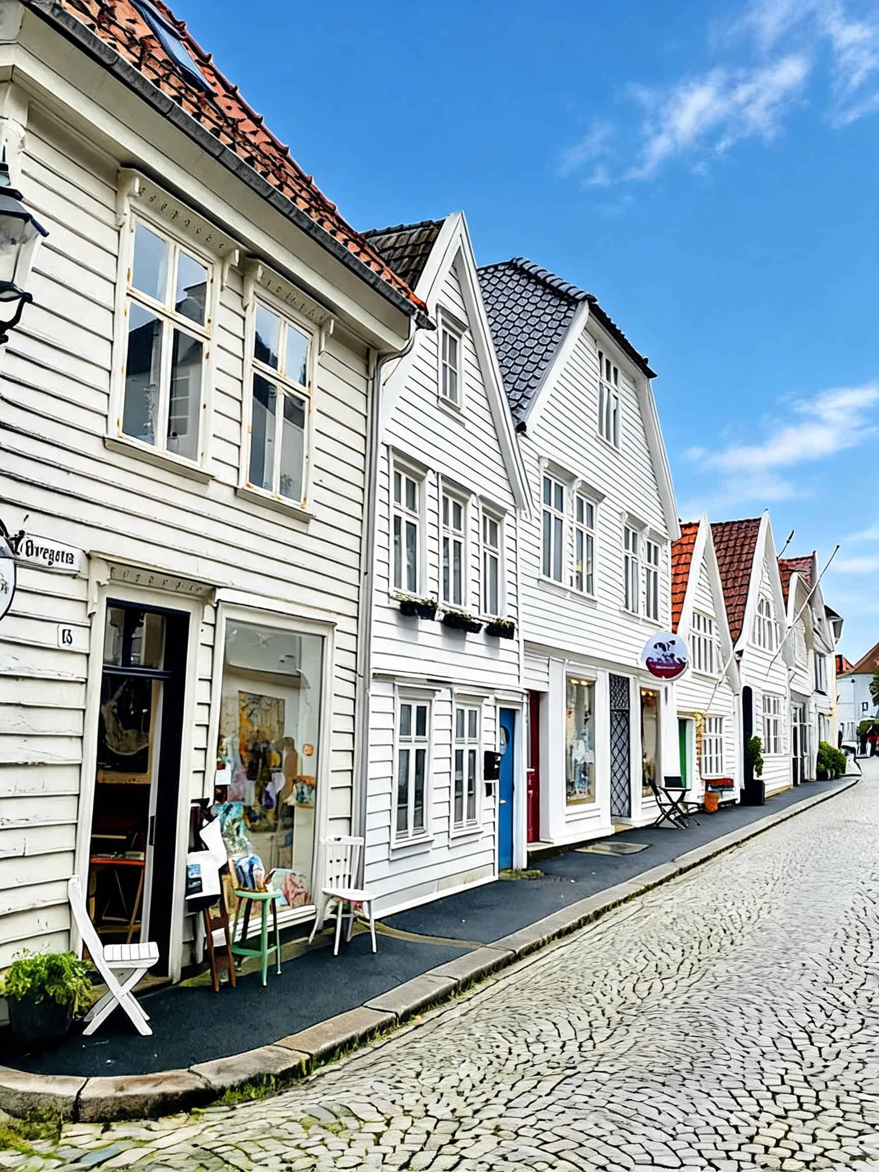 Casas de madera de Bryggen en Bergen