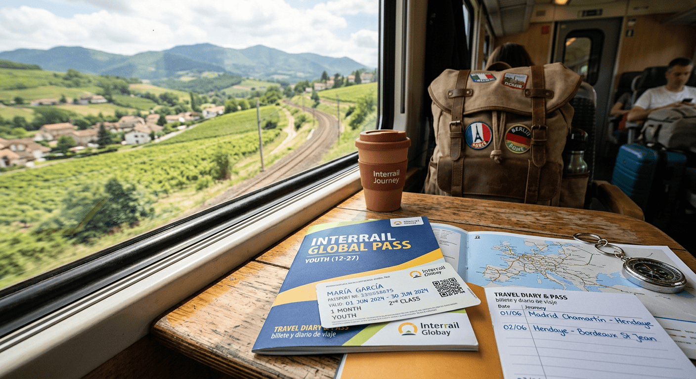 Mapa de países incluidos en el Interrail Global Pass