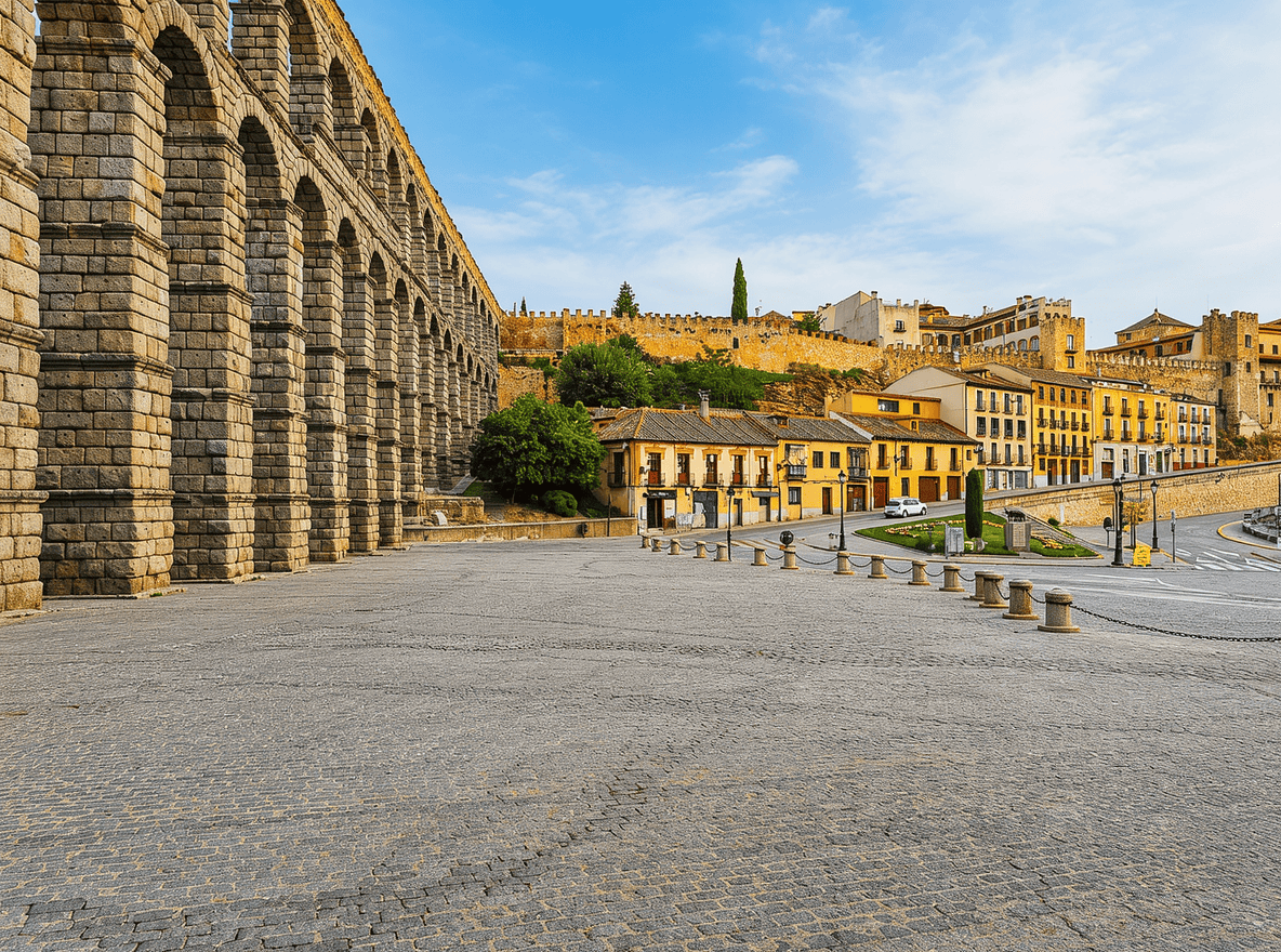 Vista histórica del Acueducto de Segovia