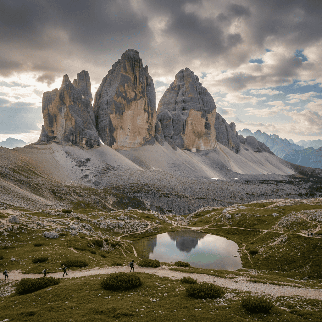 Las Tre Cime di Lavaredo vistas desde el sendero 101